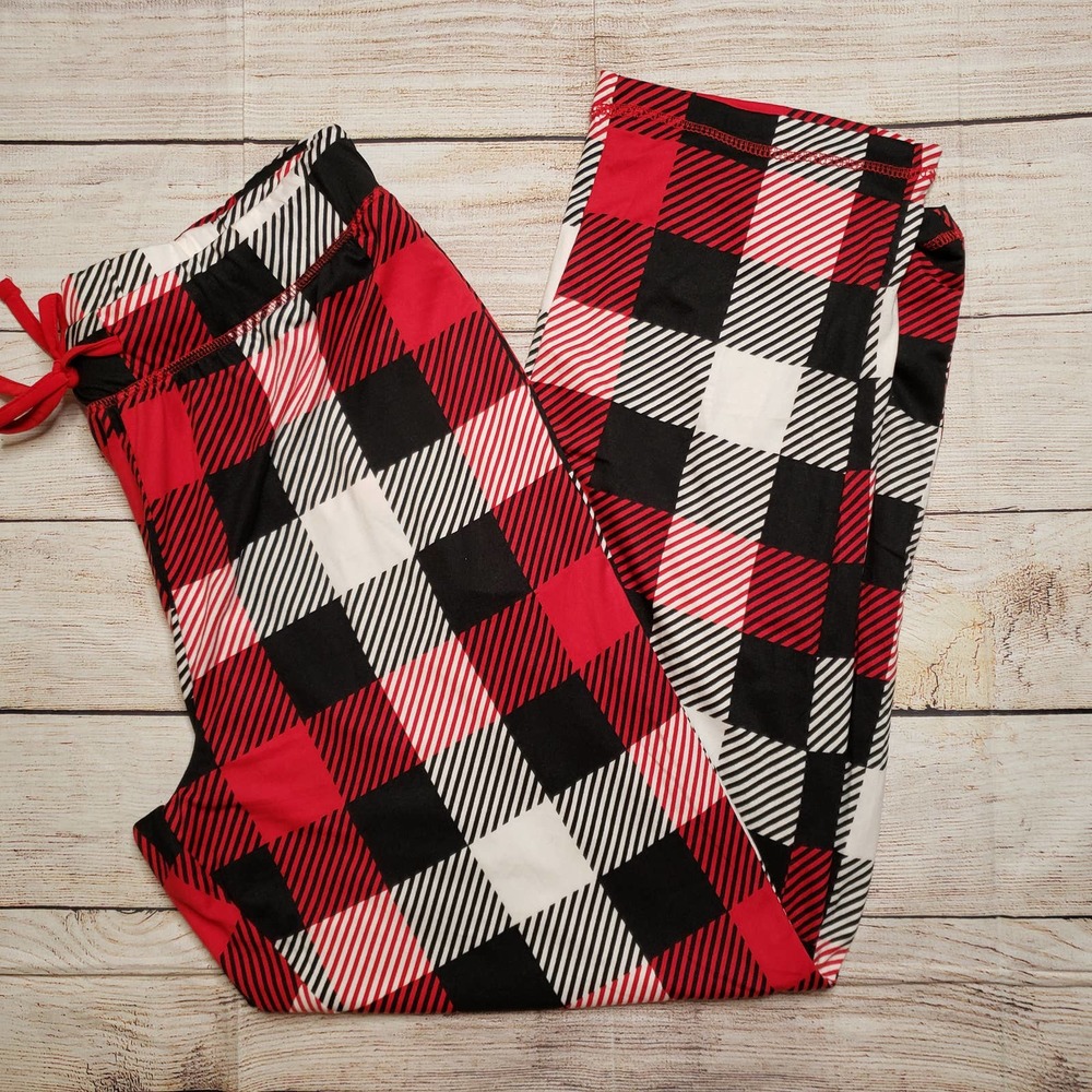 Black and Red Plaid soft Unisex Pajama L